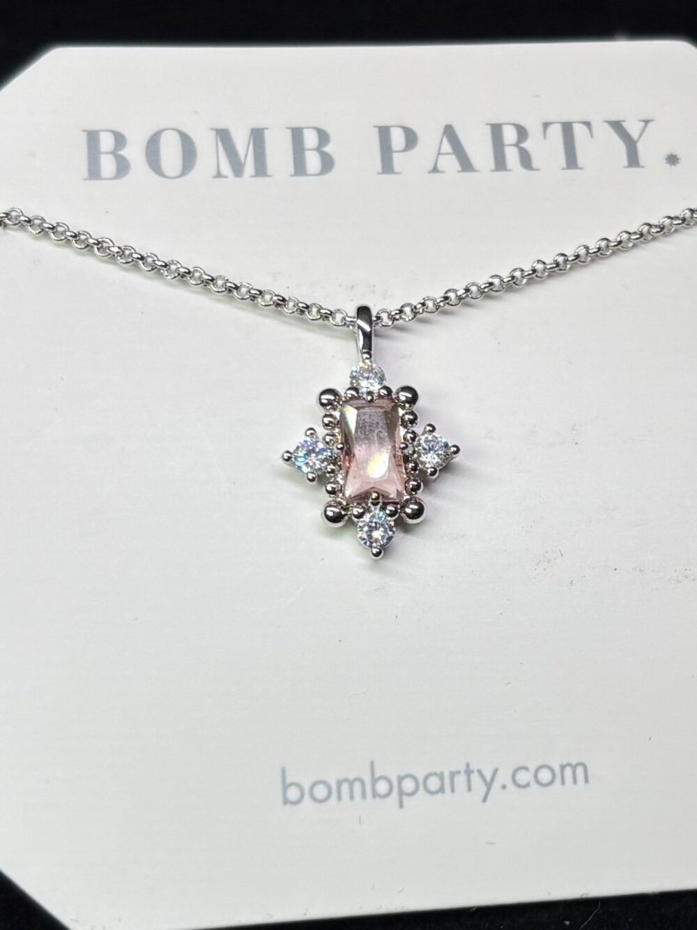 Bomb Party "Fierce in Sparkle" Amethyst Drop Necklace RBP3983 MSRP $134